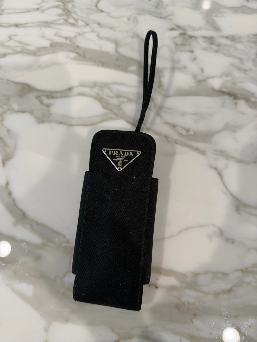 Prada Milano Black Triangle Logo Phone Holster